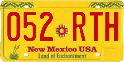 NM license plate 052RTH