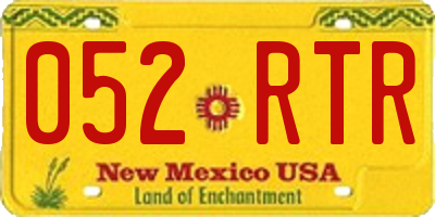 NM license plate 052RTR