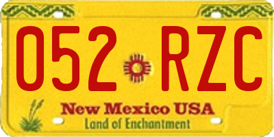 NM license plate 052RZC
