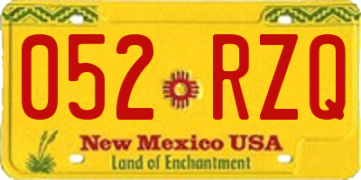 NM license plate 052RZQ