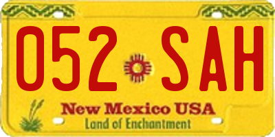 NM license plate 052SAH