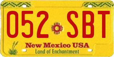 NM license plate 052SBT