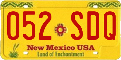 NM license plate 052SDQ