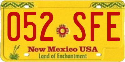 NM license plate 052SFE
