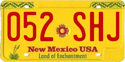 NM license plate 052SHJ