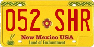 NM license plate 052SHR