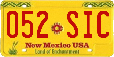 NM license plate 052SIC