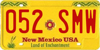NM license plate 052SMW