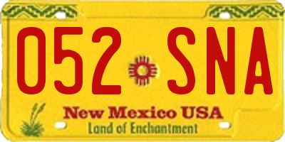 NM license plate 052SNA