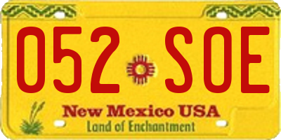 NM license plate 052SOE