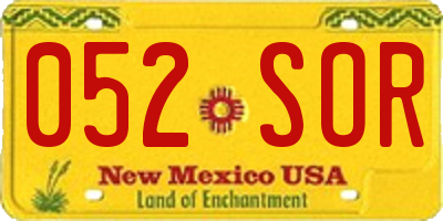 NM license plate 052SOR