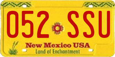 NM license plate 052SSU