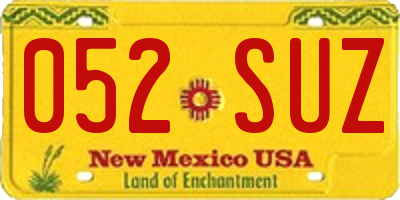 NM license plate 052SUZ