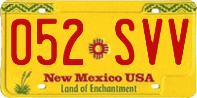 NM license plate 052SVV