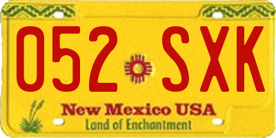 NM license plate 052SXK