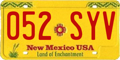 NM license plate 052SYV
