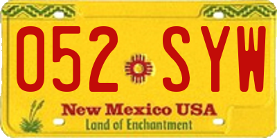 NM license plate 052SYW