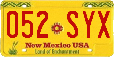 NM license plate 052SYX
