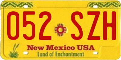 NM license plate 052SZH