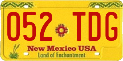 NM license plate 052TDG
