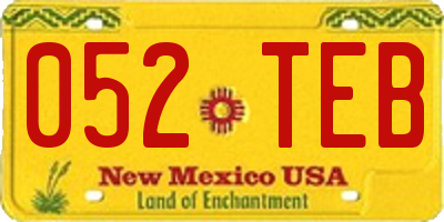 NM license plate 052TEB