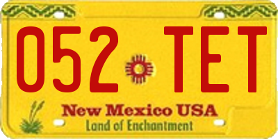 NM license plate 052TET