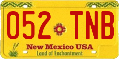 NM license plate 052TNB