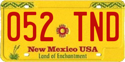 NM license plate 052TND