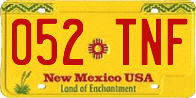 NM license plate 052TNF