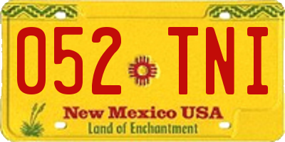NM license plate 052TNI