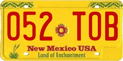 NM license plate 052TOB