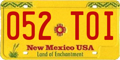 NM license plate 052TOI