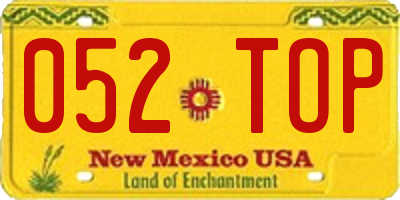 NM license plate 052TOP