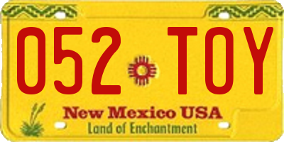 NM license plate 052TOY