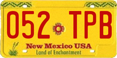 NM license plate 052TPB