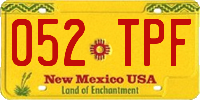 NM license plate 052TPF