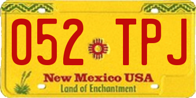 NM license plate 052TPJ
