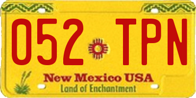 NM license plate 052TPN
