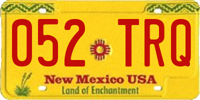 NM license plate 052TRQ