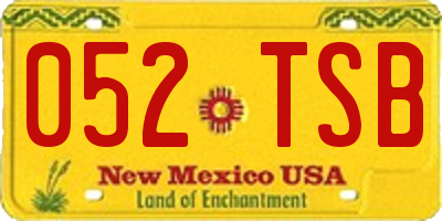 NM license plate 052TSB