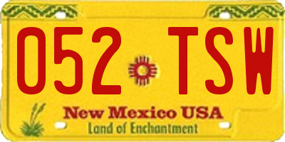 NM license plate 052TSW