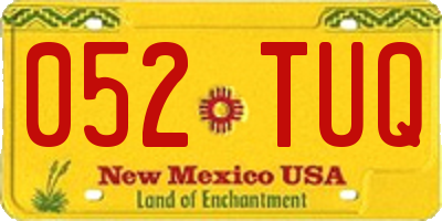 NM license plate 052TUQ