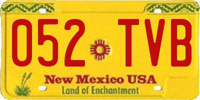 NM license plate 052TVB