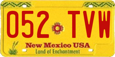 NM license plate 052TVW