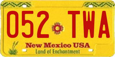 NM license plate 052TWA