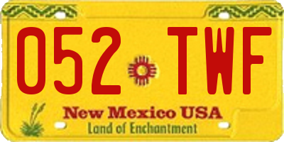 NM license plate 052TWF