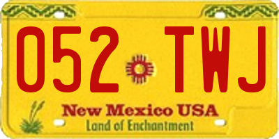 NM license plate 052TWJ