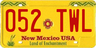 NM license plate 052TWL