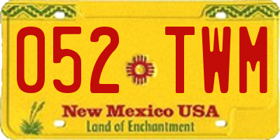 NM license plate 052TWM