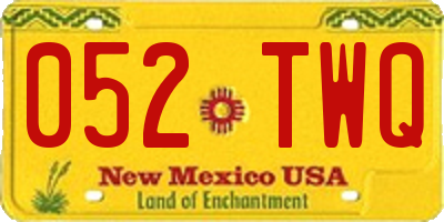 NM license plate 052TWQ